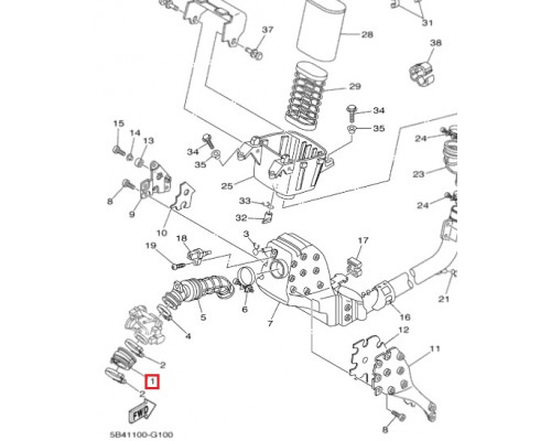 AT-07464 SPI Впускной Патрубок Для Yamaha 5B4-13586-00-00