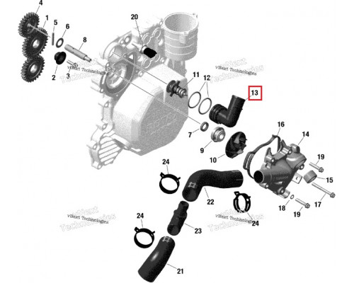 420922158 Корпус Термостата Для Ski Doo 600, 900 ACE