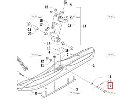 1623-781 Болт Крепления Лыжи Для Arctic Cat