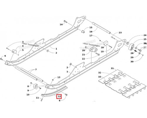 3604-627 Склиз Черный Для Arctic Cat