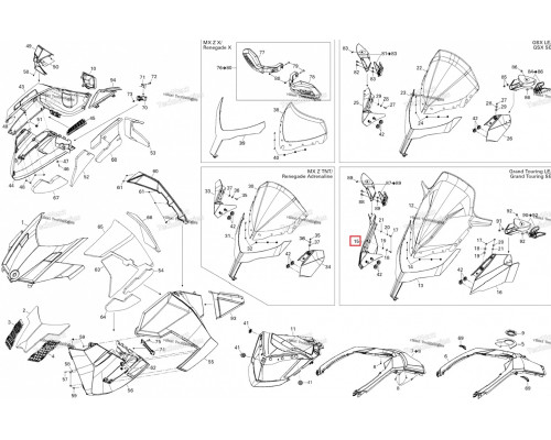 517303745 Дефлектор Ветрового Стекла Правый Для Ski Doo