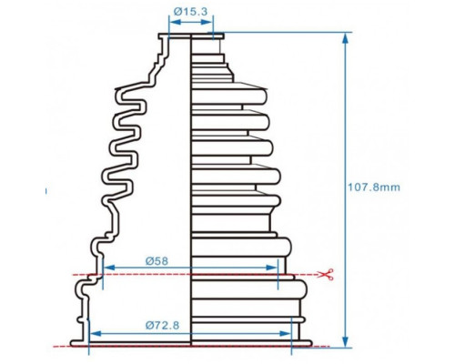 AT-08521-1B SPI Пыльник Привода Универсальный