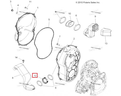 5413667 Адаптер Воздуховода Для Polaris SCRAMBLER, SPORTSMAN
