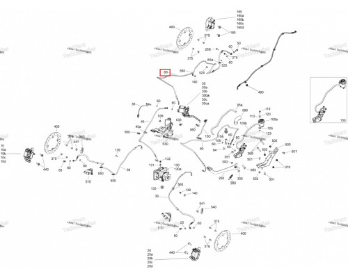 705601577 Шланг Тормозной Задний Для BRP Can Am OUTLANDER
