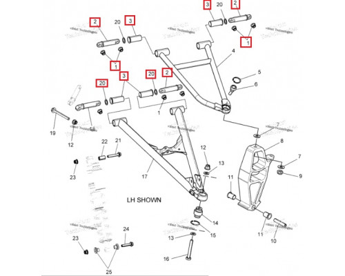 SM-08604 SPI Комплект Втулок Верхних Рычагов Для Polaris 5450297, 7556758, 5138460, 7547332