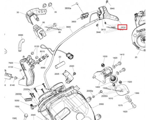 860202719 Курок Газа Облегченного Использования Для Ski Doo Gen4, Gen5 512061167, 512061266, 512061544