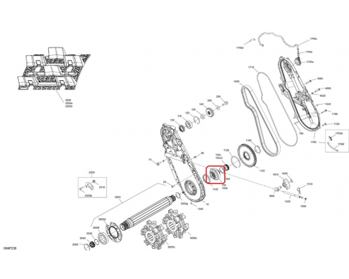504154893 Адаптер КПП для снегоходов Ski-Doo 504154893