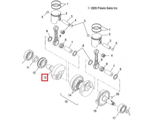 SM-09363 SPI Щека Коленвала Для Polaris 550 3089484, 3085675, 3088199