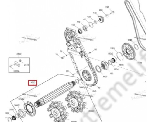 504154635 Вал Привода Гусеницы Для Ski Doo Summit, Freeride 504154545