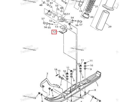 8AC-23765-00-00 Пластина Подушки Лыжи Для Yamaha VK540
