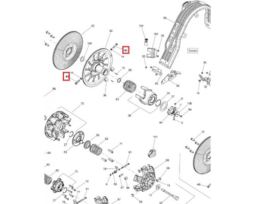417127259 Болт Ведомого Вариатора Для Ski Doo 417127078, 417127128, 417127252