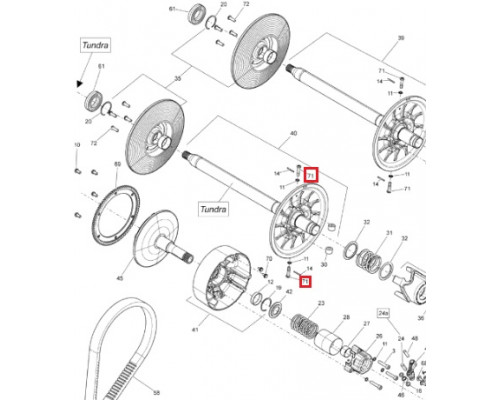 417127294 Болт Ролика Ведомого Вариатора Для Ski Doo