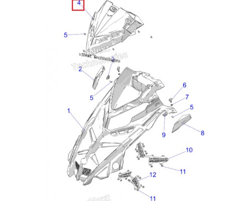 5456423-070 Крышка Капота Для Polaris MATRYX