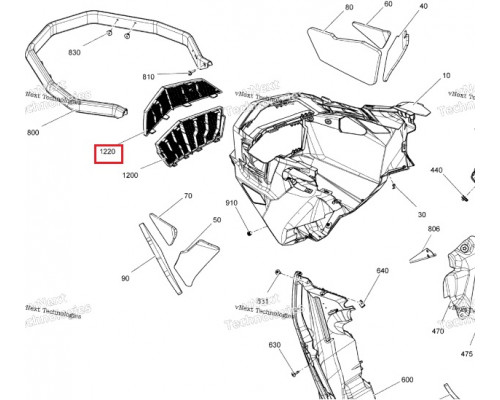 MIDLE-MESH-GUARD-G4W VOEVODA Защита Центральной Сетки Для Ski Doo Expedition, Grand Touring G4 Wide, LYNX Ranger RADIENX