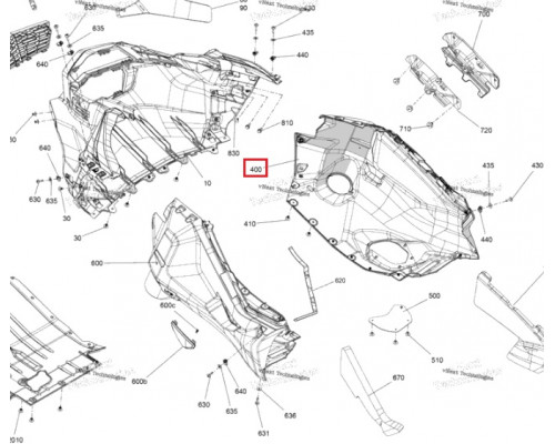 502008103 Панель Боковая Нижняя Правая Черная Для Ski Doo SKANDIC