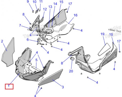 2637701-070 Панель Передняя Нижняя Для Polaris MATRYX