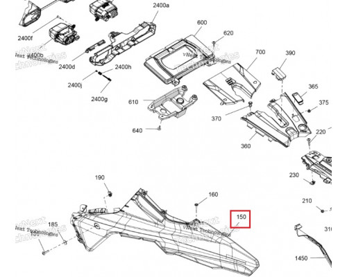 517309231 Панель Боковая Задняя Левая Серая Для Ski Doo SUMMIT Gen5