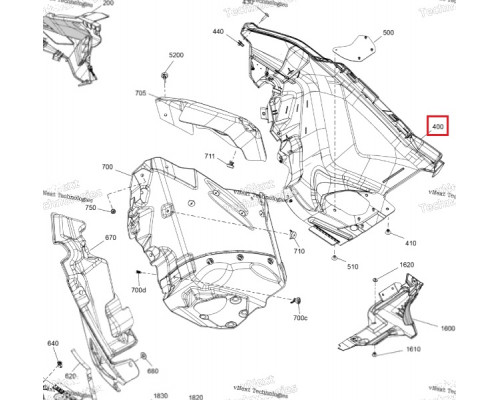 502008783 Панель Боковая Нижняя Правая Черная Для Ski Doo EXPEDITION, GRAND TOURING, RENEGADE