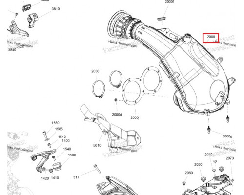 508001360 Воздуховод Для Ski Doo REV Gen5