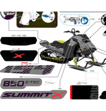 516012350 Наклейка 154 Левая Для Ski Doo SUMMIT 2025 REV Gen5
