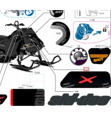 516012580 Наклейка X Для Ski Doo REV Gen5