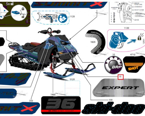 516012597 Наклейка Expert Для Ski Doo Summit X Expert Rev Gen5