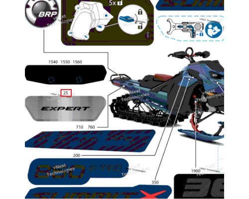 516012598 Наклейка EXPERT Для Ski Doo SUMMIT X Expert REV Gen5