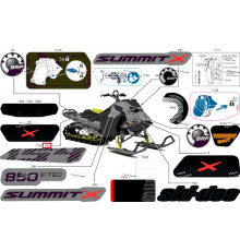 516012351 Наклейка 154 Правая Для Ski Doo SUMMIT 2025 REV Gen5