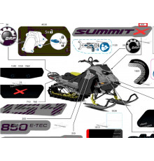 516012392 Наклейка SUMMIT X Для Левой Боковой Панели Для Ski Doo SUMMIT 850 E-TEC REV Gen5 2025