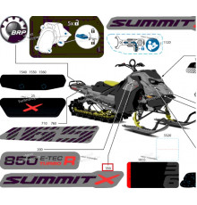 516012394 Наклейка Summit X Для Правой Боковой Панели Для Ski Doo SUMMIT 850 E-TEC Turbo R 2025