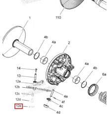 417224116 Ось Рампы Вариатора Для Ski Doo 850 E-TEC 417224221