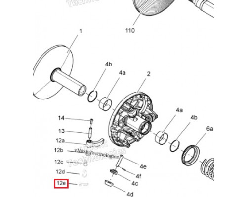 417224116 Ось Рампы Вариатора Для Ski Doo 850 E-TEC 417224221