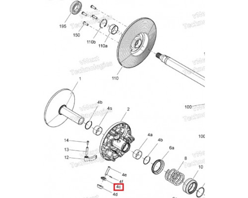 417224153 Слайдер Ведущего Вариатора Для Ski Doo Gen4
