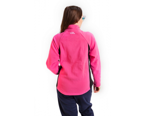 Флисовая Кофта Женская VEL Zip Pink/Black (Женский, S, Малиново-черный)