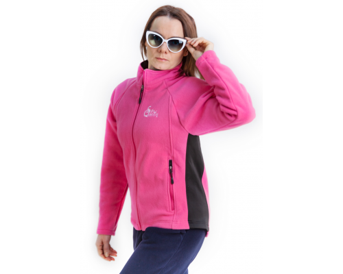 Флисовая Кофта Женская VEL Zip Pink/Black (Женский, S, Малиново-черный)