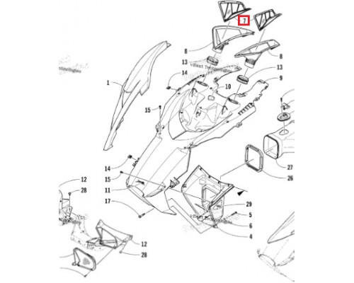 0608-758 Вентиляционная Панель Правая Для Arctic Cat