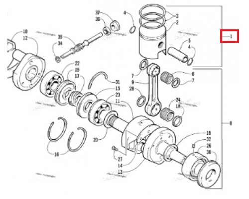 09-611 SPI Поршень Для Arctic Cat 800 3005-779, 3006-029
