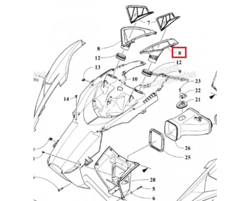 0608-815 Воздуховод Левый Для Arctic Cat