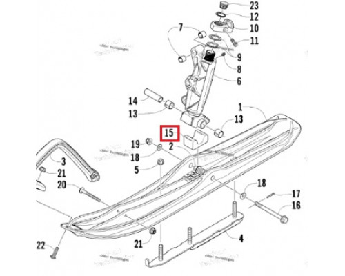 SZ0603-036 SALAZZKING Подушки Под Лыжи Для Arctic Cat 0603-036 (Красный)