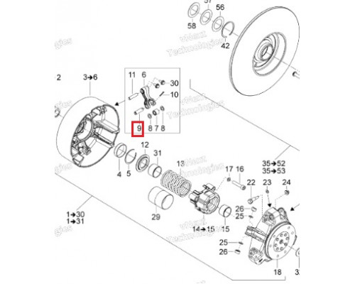 417222594 Палец Рампы Вариатора Для Ski Doo