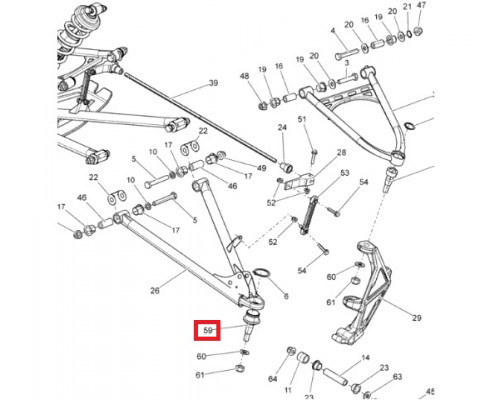 505073636 Шаровая Опора Нижнего Рычага Для Ski Doo