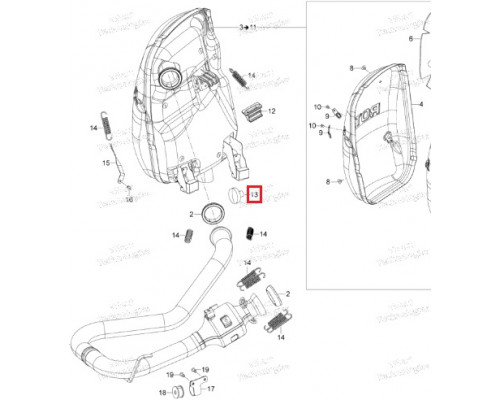 514053654 Демпфер Глушителя Для Ski Doo