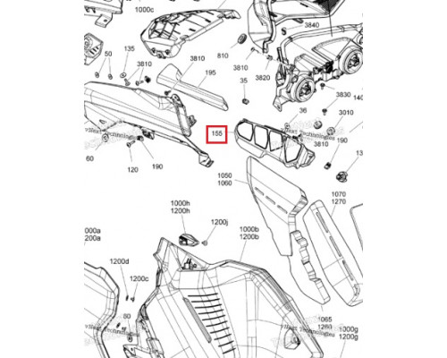 517306470 Сетка Воздухозаборника Левая Для Ski Doo 517308952