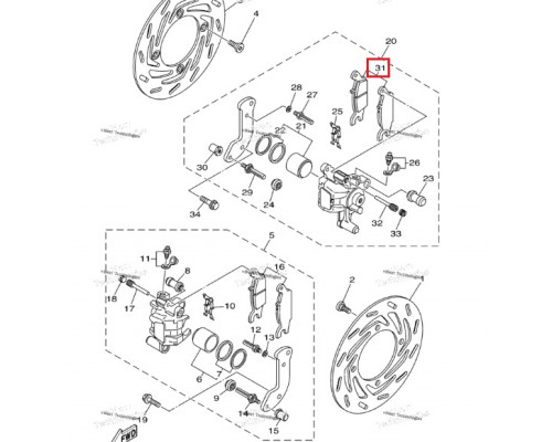 AT-05027F SPI Тормозные Колодки Для Yamaha 3B4-W0045-10-00