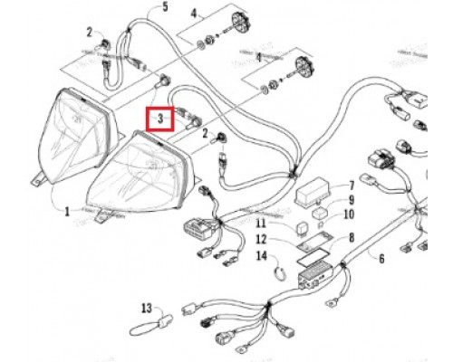 0609-782 Лампа Головного Света Для Arctic Cat