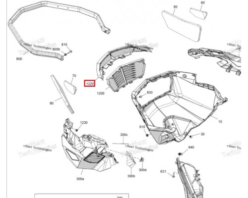 502008737 Накладка Передней Панели Для Ski Doo SUMMIT, FREERIDE REV Gen5