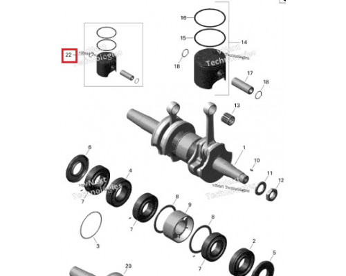 415129542 Поршень В Сборе Для Ski Doo 550F 420889050