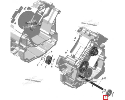 420434330 Шестерня Привод Помпы Для Ski Doo V800, STELS 130703-001-0000, LU049879