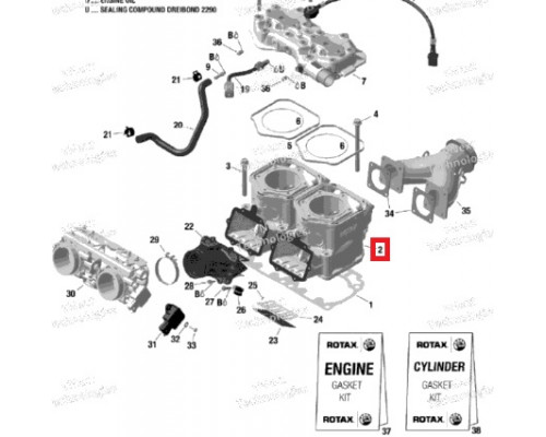 420623263 Цилиндр Двигателя Для Ski Doo 600 ETEC 420623262