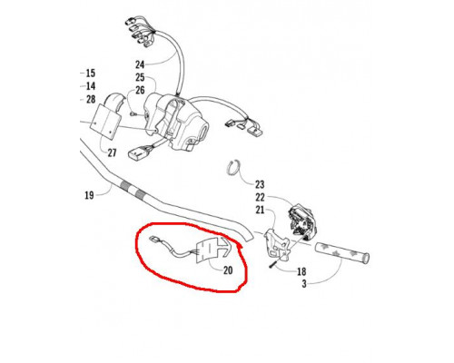 0609-828 Подогрев Ручки Руля Правый Для Arctic Cat